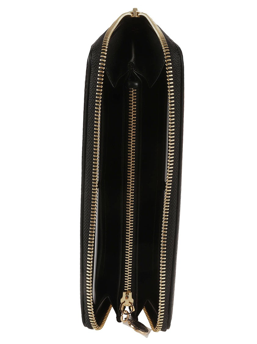 Stella Mccartney Textured Black Wallet With Zip-Around Closure