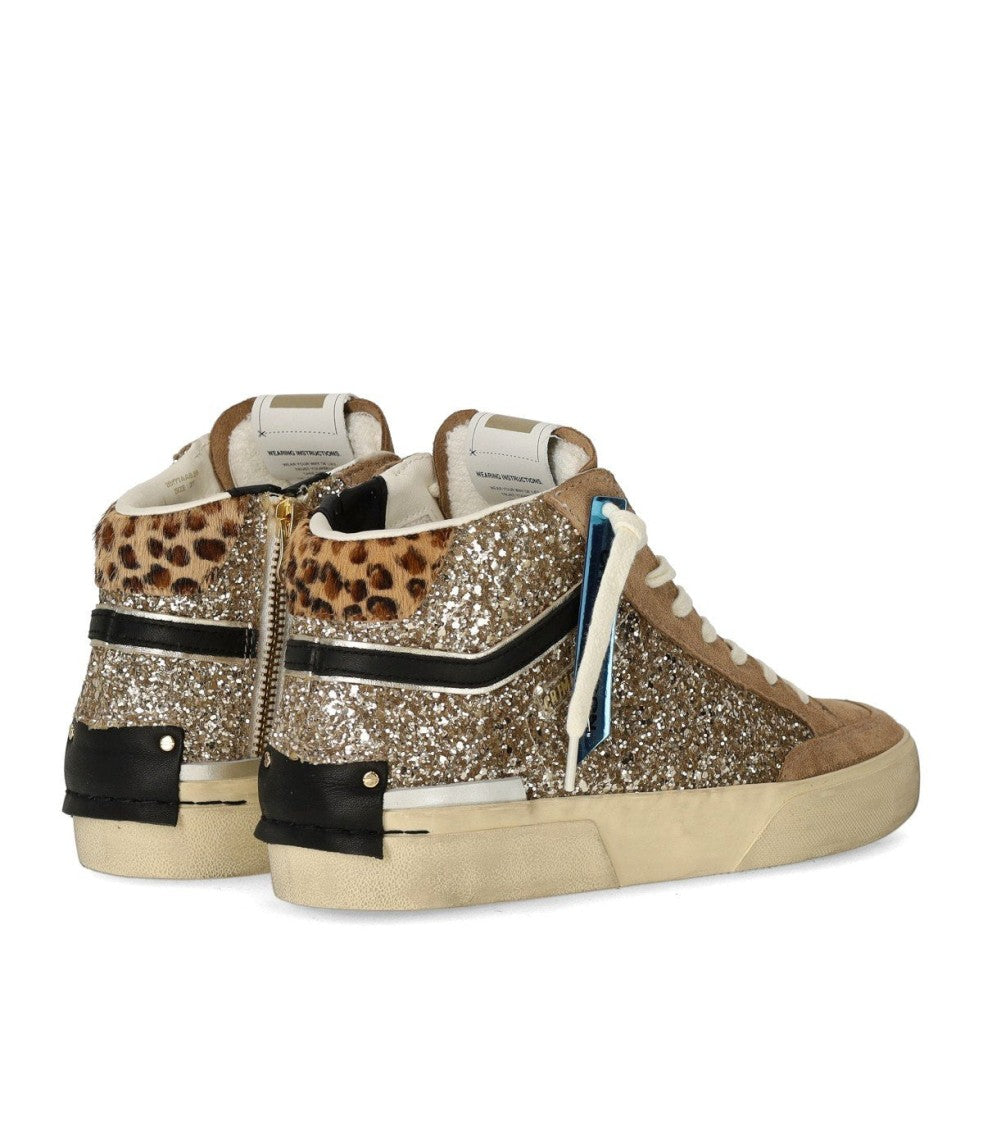 Crime London Sk8 Recut High Beige Sneaker