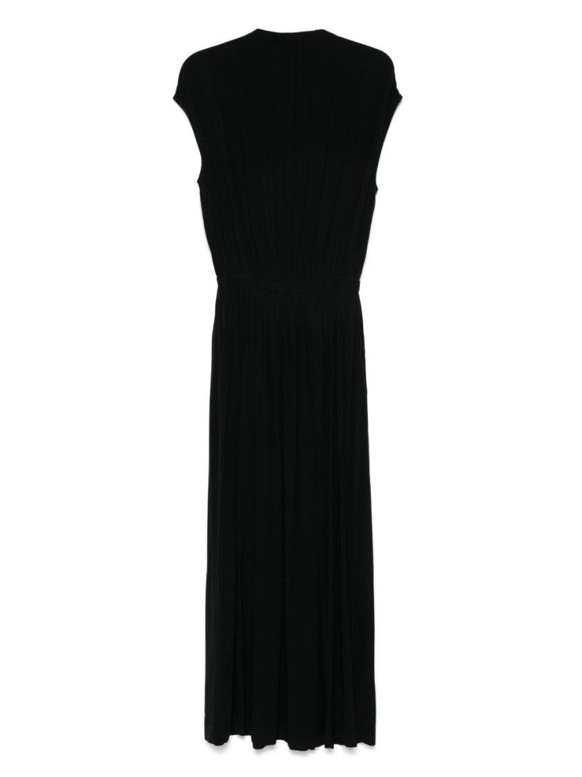 Nude Maxi Dress With V-Neck