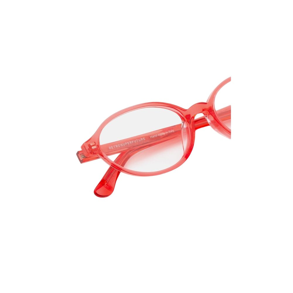 Retrosuperfuture Numero 04 Light Red Ultra-Thin Oval Frame Sunglasses In Transparent Red Acetate