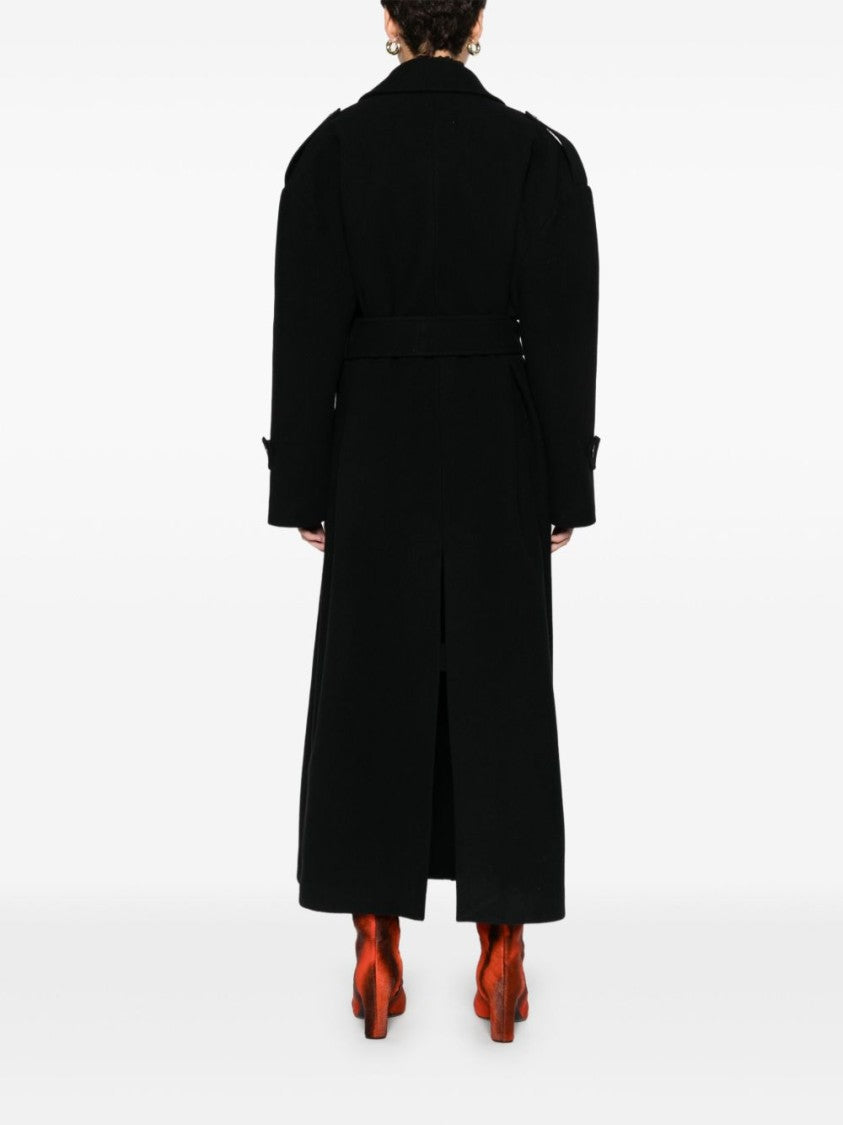 The Nina Studio Double-Breasted Belted Coat With Structured Silhouette