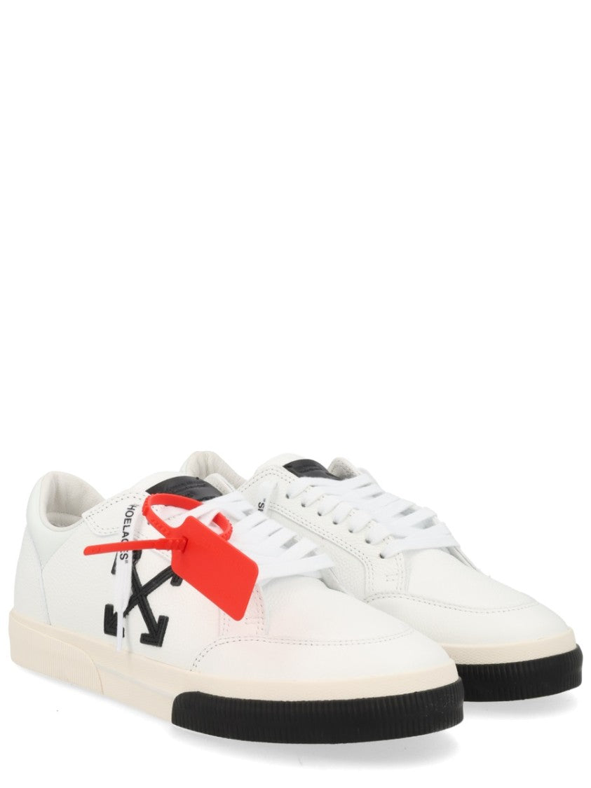 Off-White Vulc Low Black Accents Zip Leather Sneakers