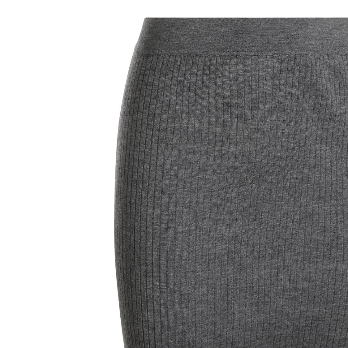 Malo Grey Cashmere-Silk High-Waist Back Slit Pencil Skirt