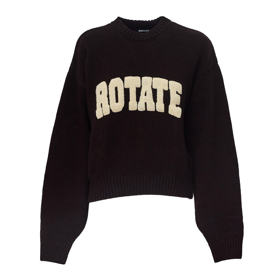 Rotate Contemporary Crewneck Sweater With Bold Logo Detail