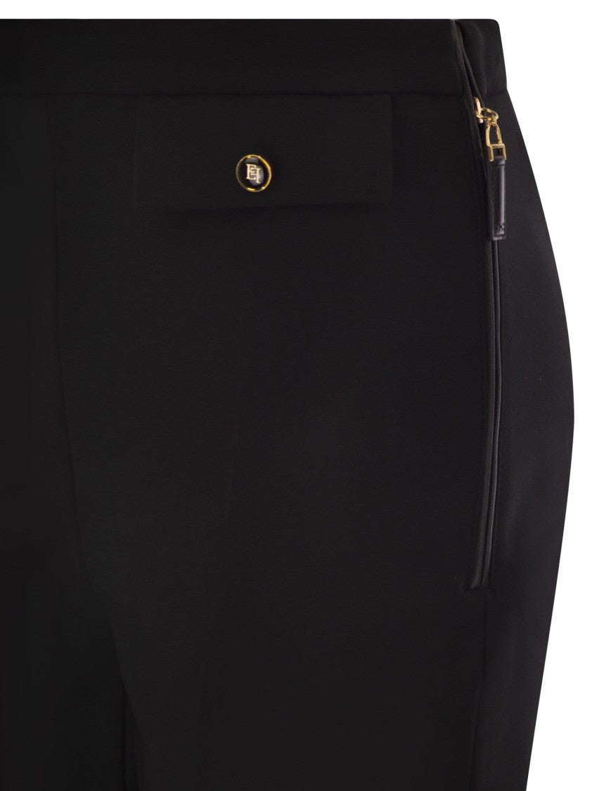 Elisabetta Franchi Double Crepe Trousers