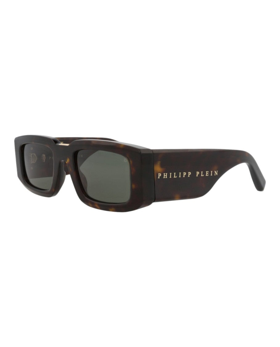Philipp Plein Square-Frame Tortoiseshell Acetate Sunglasses With Saddle Nose Bridge