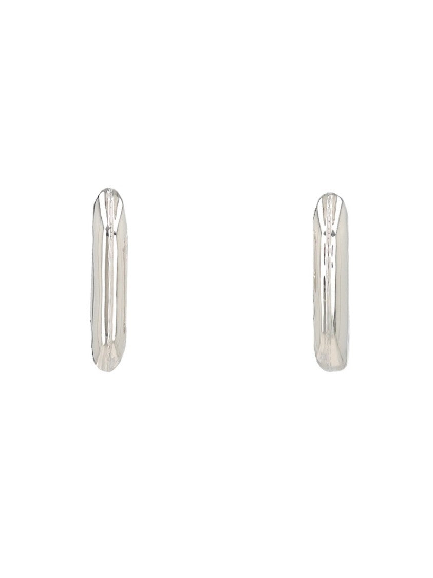 Rabanne Chunky Square Polished Metallic Hoop Earrings
