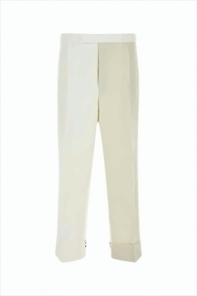 Thom Browne Cropped Tailored Pants With Signature Trims