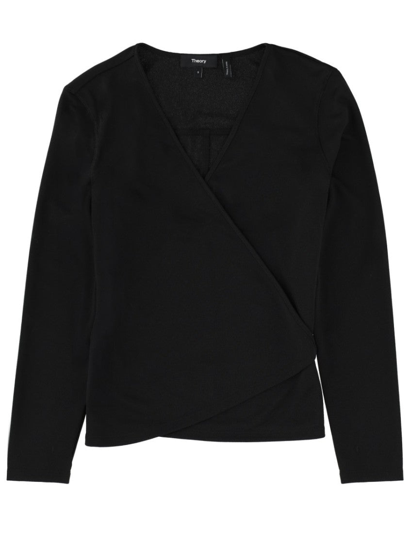 Theory Lace-Up Wrap Back Tie Blouse