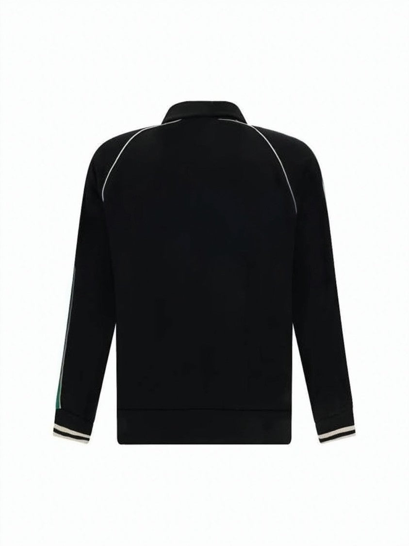 Gucci Black Casual Jacket With Distinctive Stripe Accents