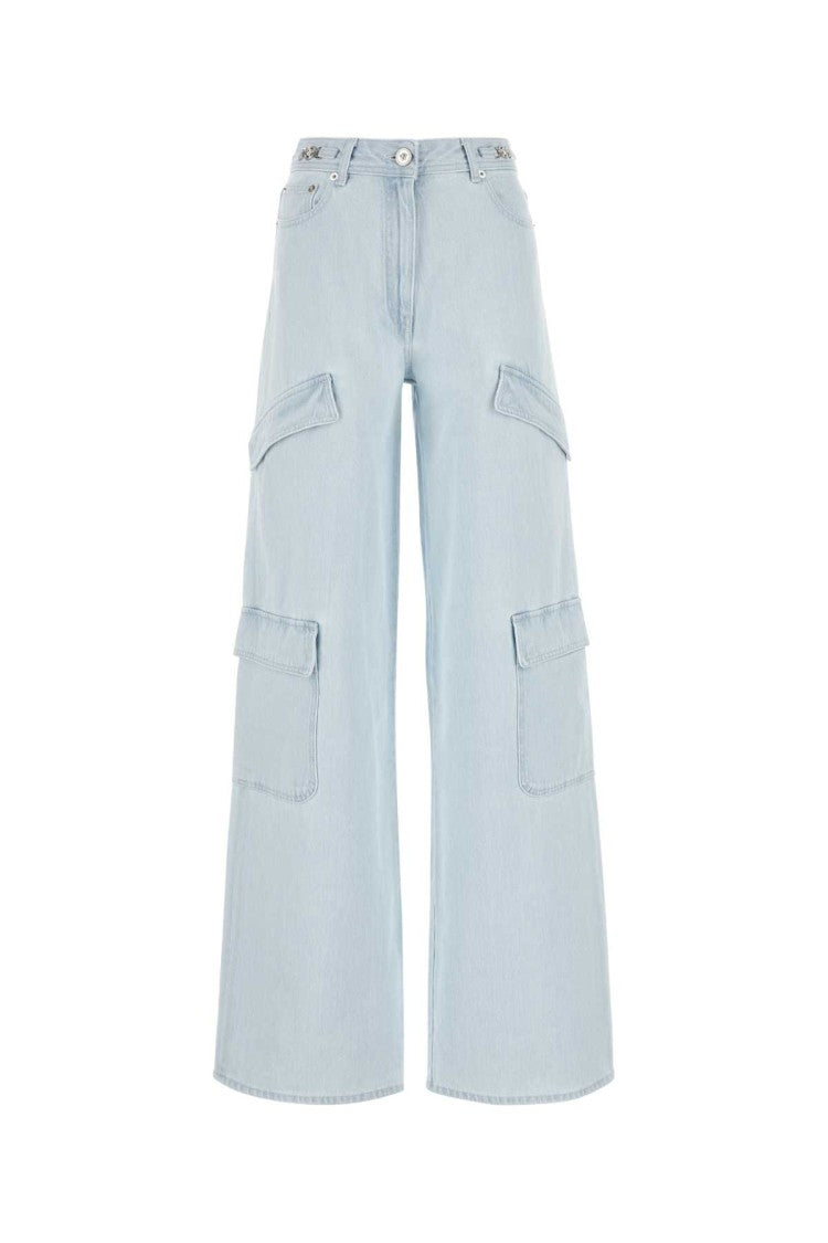 Versace Light Blue Denim Cargo Jeans