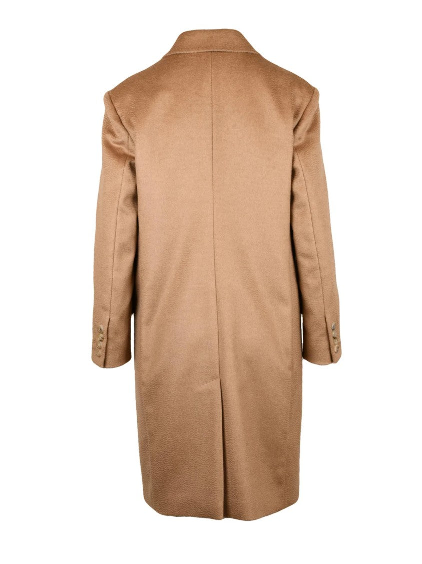 Max Mara Beige Double-Breasted Camel Hair Coat