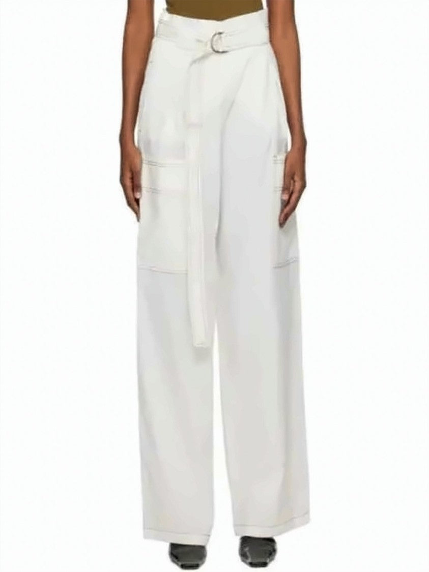 Max Mara High-Waist Straight-Leg Pants With Matching Fabric Belt