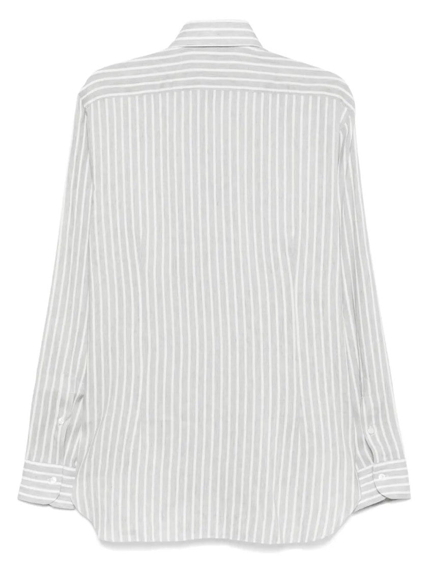 Barba Napoli Vertical Striped Linen Shirt