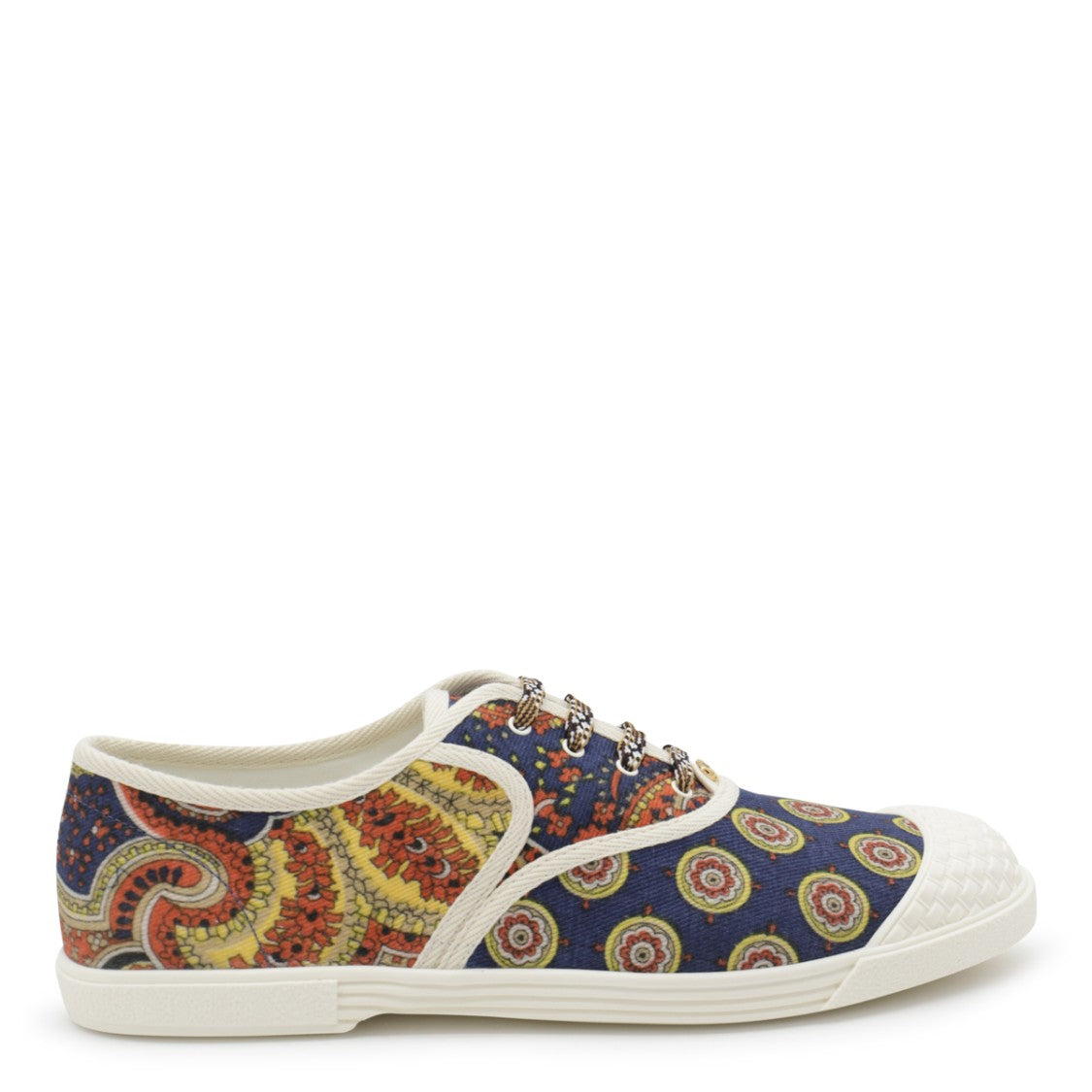 Valentino Garavani Multicolor Cotton Leather Sole Sneakers
