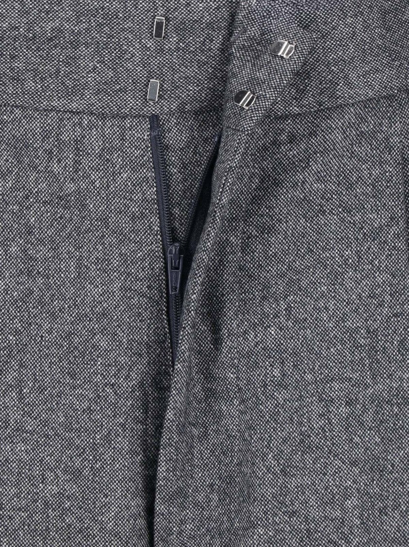 Sa Su Phi Grey Tailored Straight-Leg Virgin Wool Pants