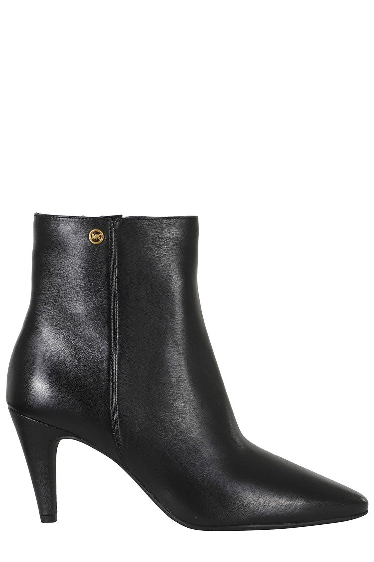 Michael Michael Kors Daniela Black Pointed Toe Leather Ankle Boots