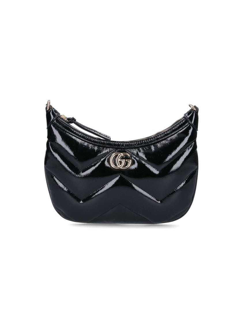 Gucci Small Quilted Chevron Shoulder Bag With Gold Accents