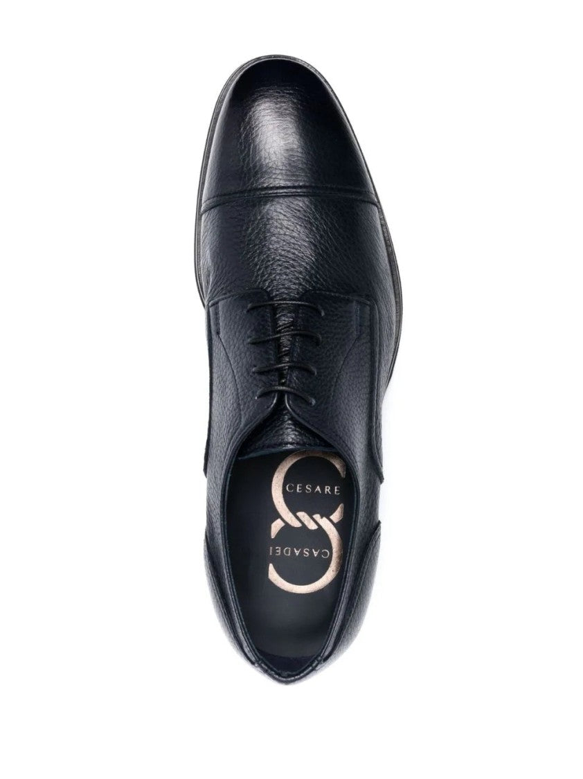 Casadei Blue Anticato Textured Leather Formal Shoes