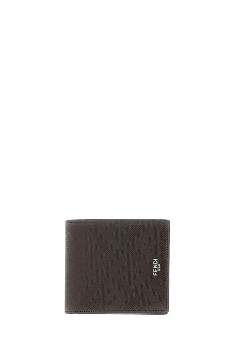 Fendi Billfold Wallet In Brown Leather