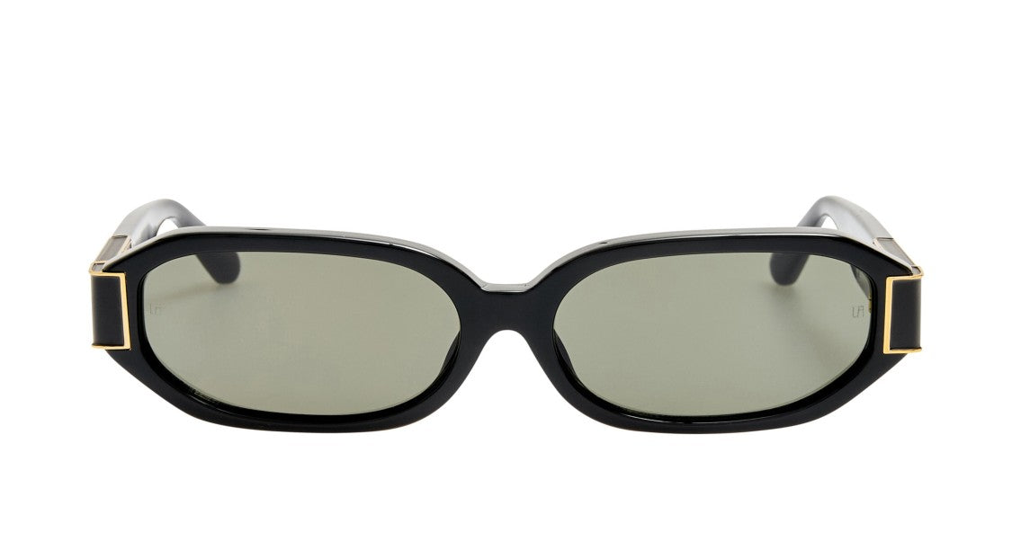 Linda Farrow Lfl Oversized Square-Frame Sunglasses With Gold Accents