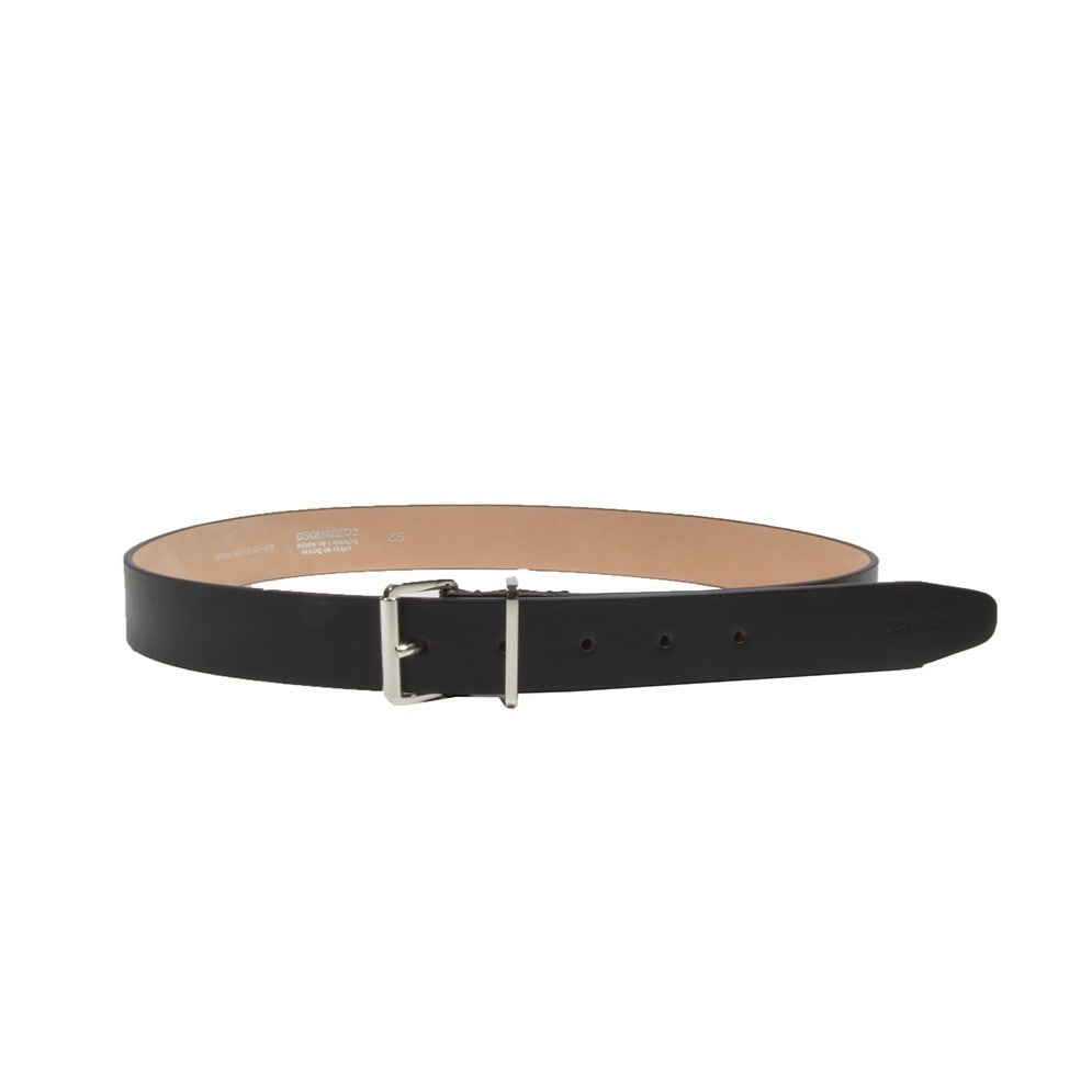 Dsquared2 Black Leather Belt With Buckle