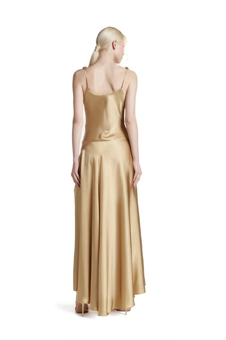 Simona Corsellini Brown Chiffon Maxi Dress