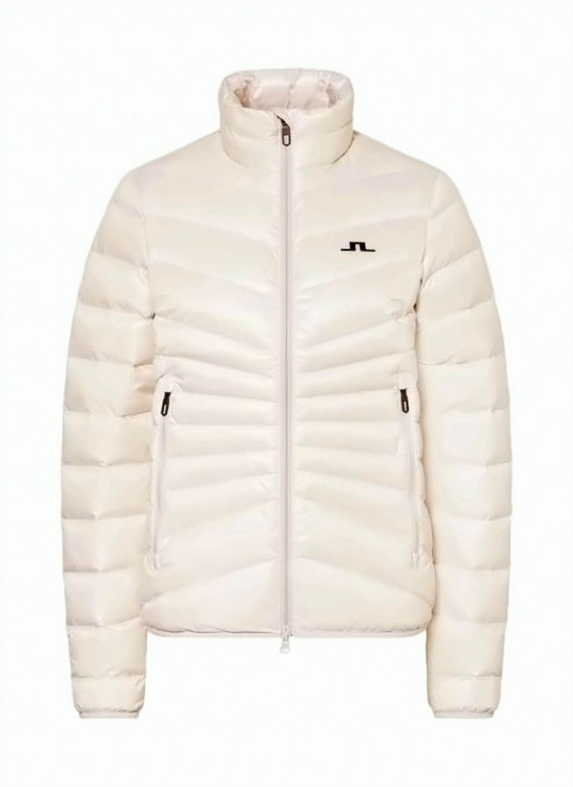 J Lindeberg High-Collar Padded Jacket With Horizontal Quilting