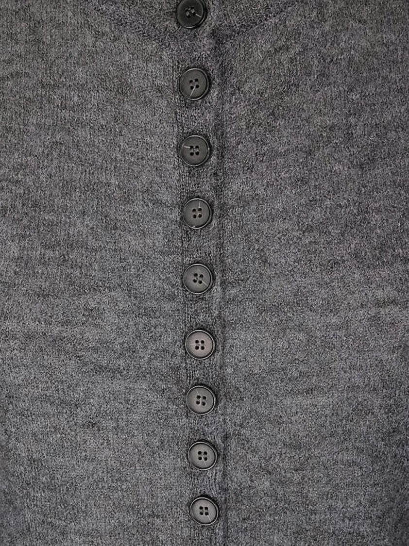Paloma Wool Grey Knit Cardigan With Button-Down Front And Ribbed Cuffs