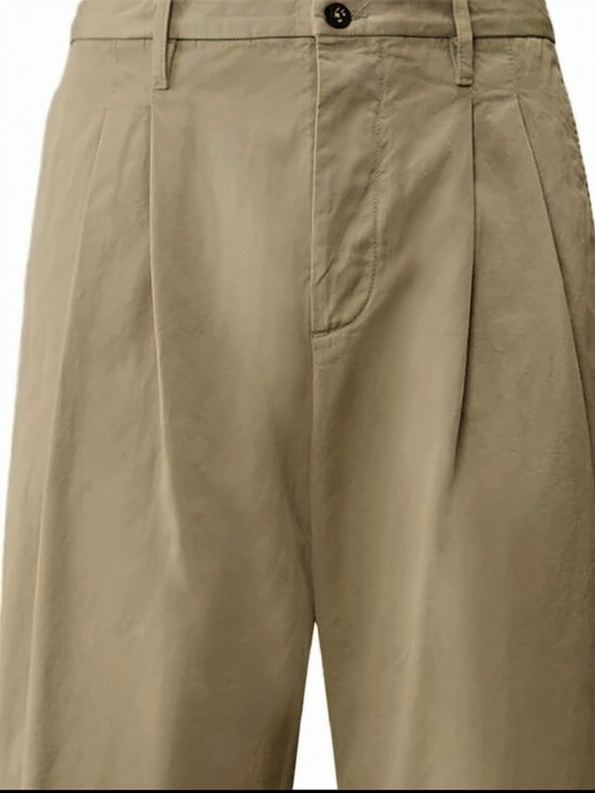 C.P. Company High Waist Pleated Cotton Trousers