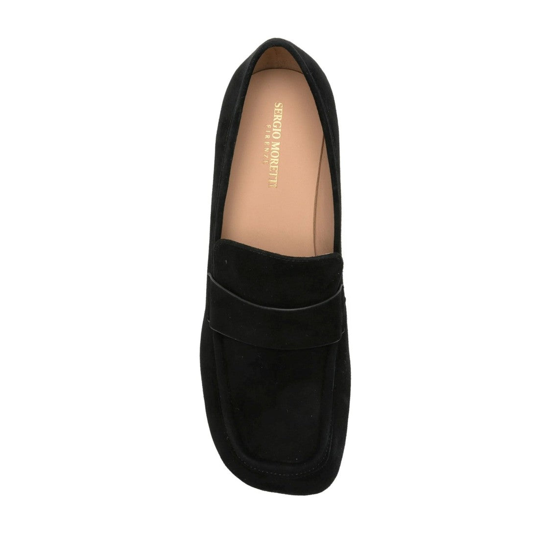 Sergio Moretti Black Mid-Height Block Heel Suede Classic Pumps