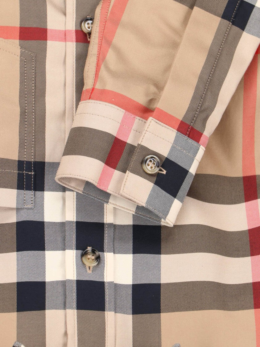 Burberry Beige Check Classic Cotton Shirt