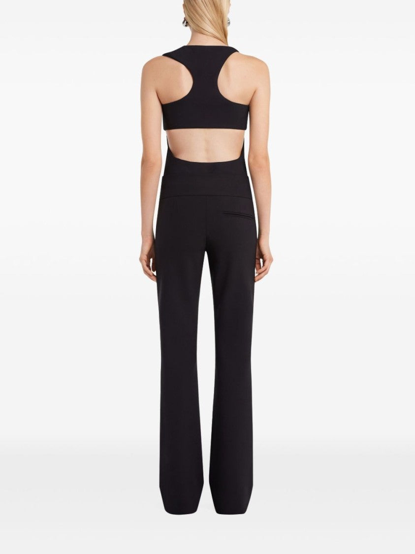 Courrèges U-Neck Black Top With Cut-Out Detailing