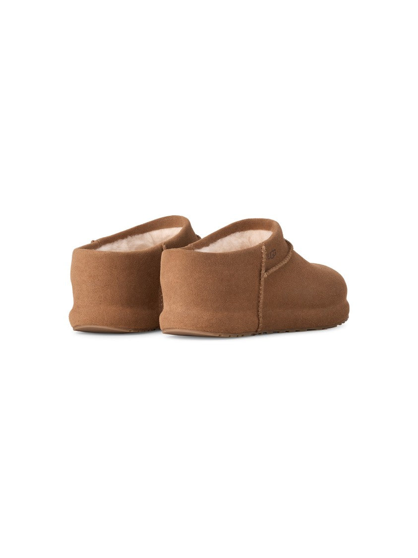 Ugg Versatile Suede Clog With Sheepskin Lining And Rubber Sole