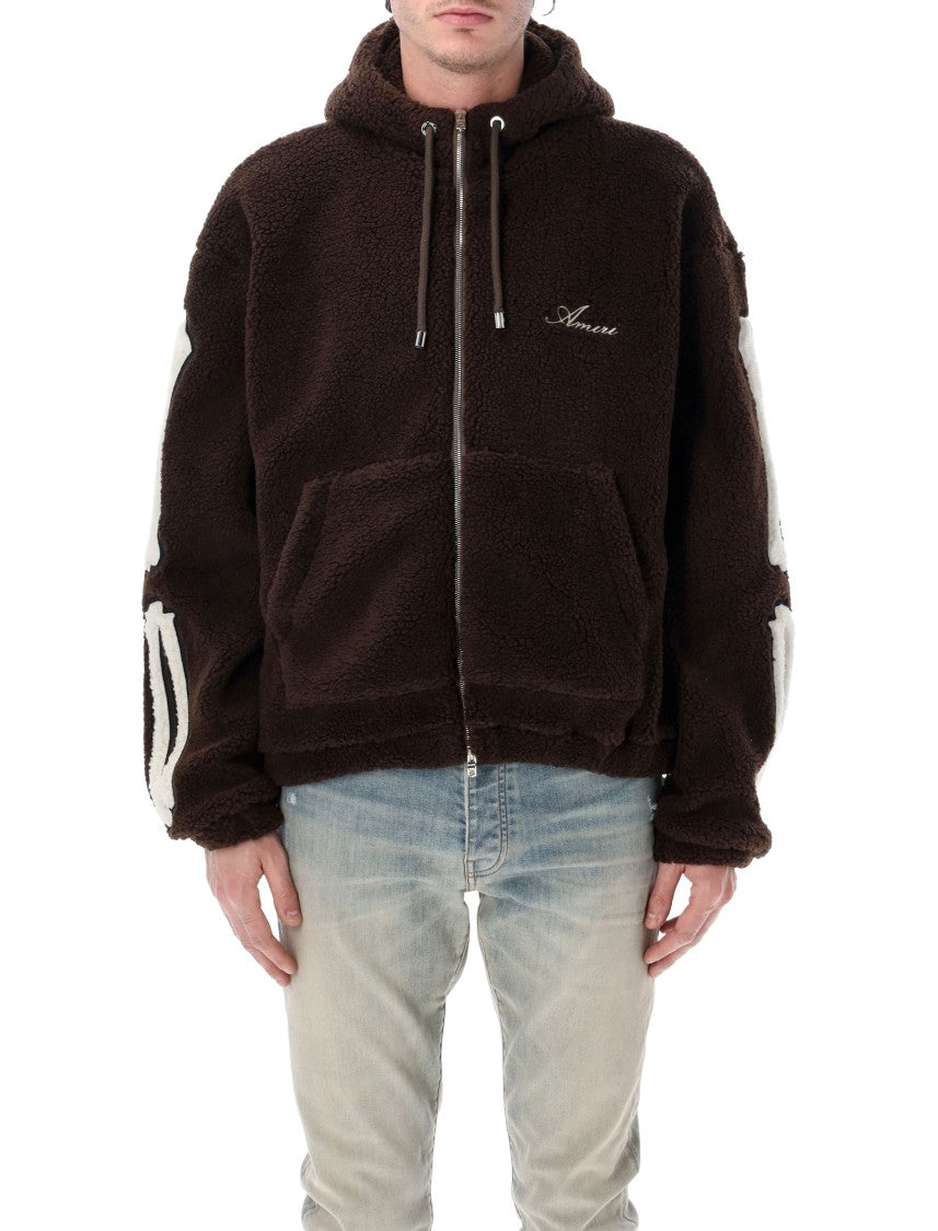 Amiri Bones Fleece Track Zip Hoodie
