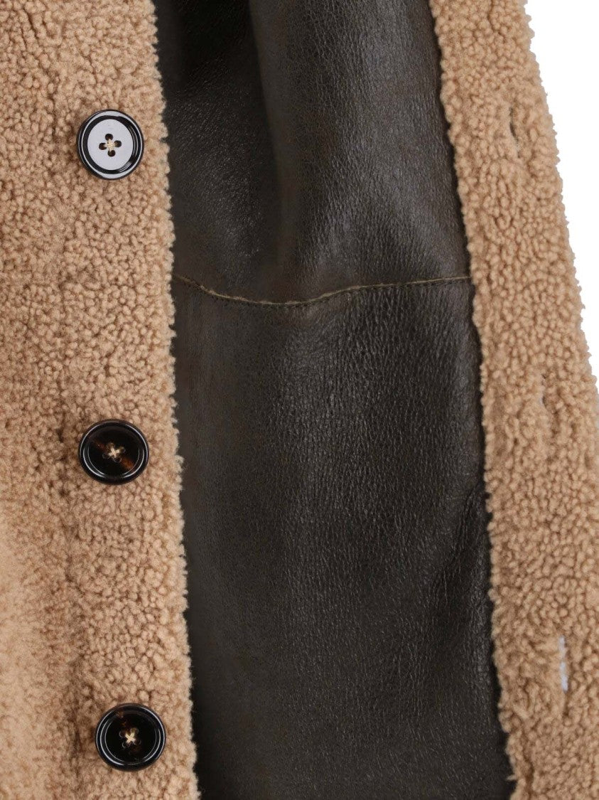 Dolce & Gabbana Beige Plush Textured Button-Down Jacket
