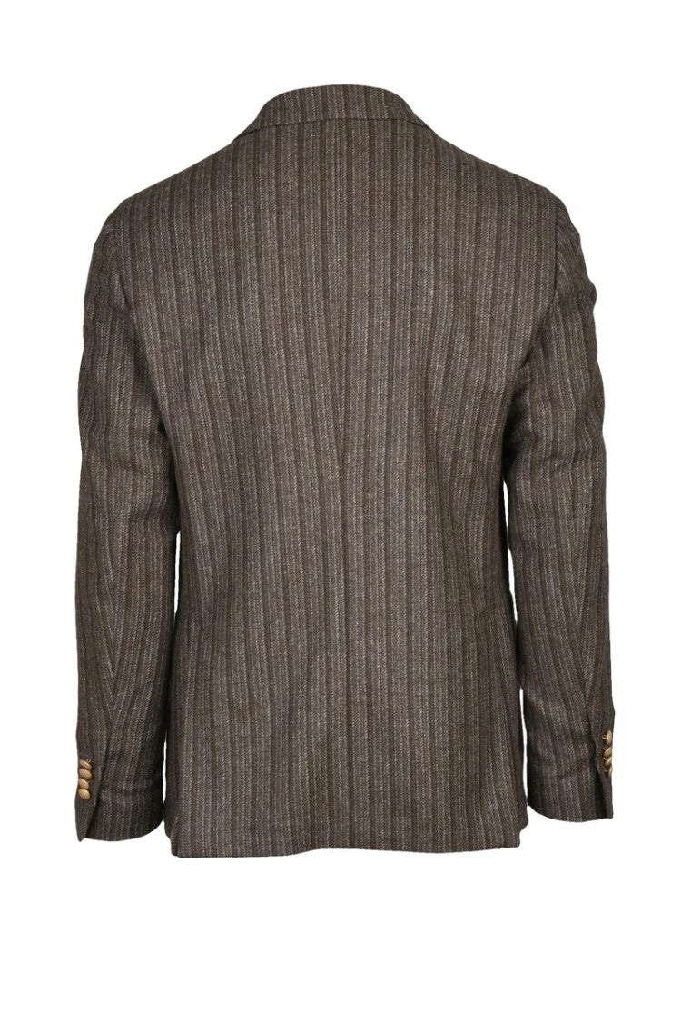 Lardini Double-Breasted Jacket Wool Cashmere - Brown