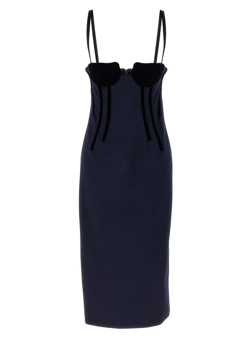 Max Mara Strapless Fitted Dress With Velvet Accents