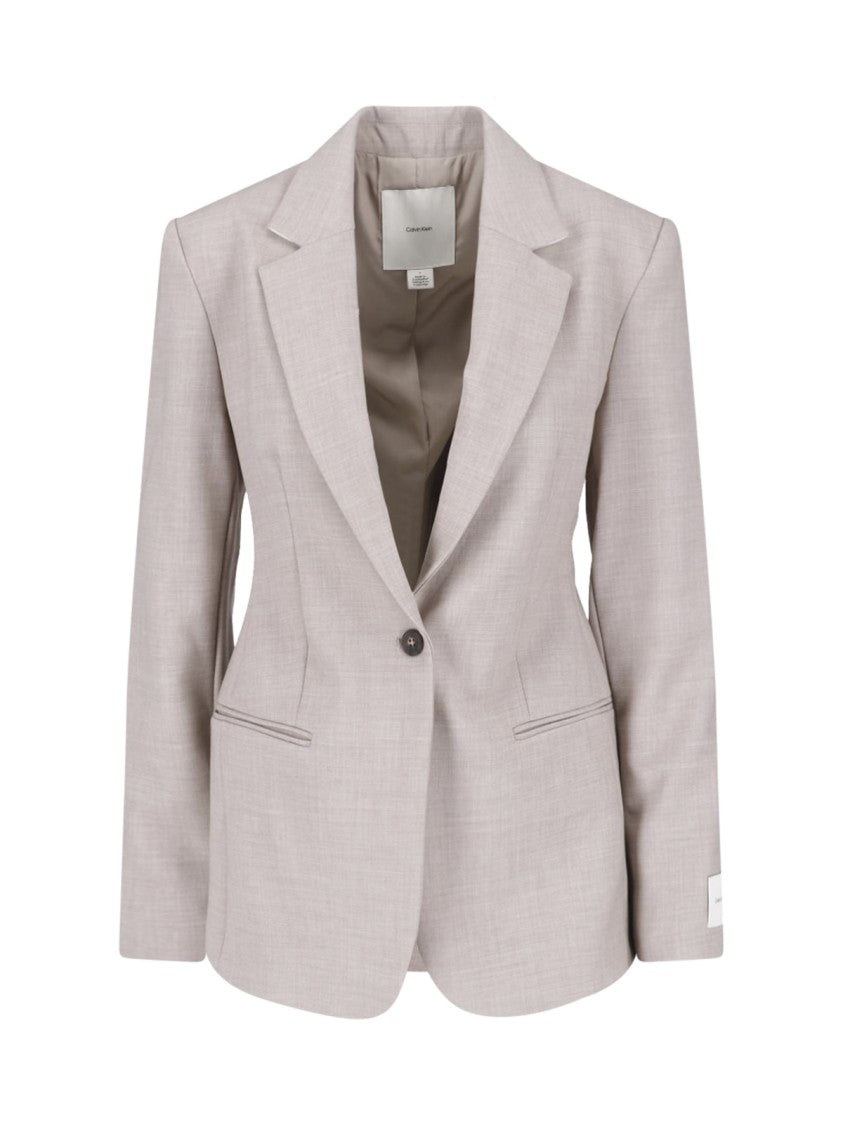 Calvin Klein Beige Single Breasted Classic Blazer