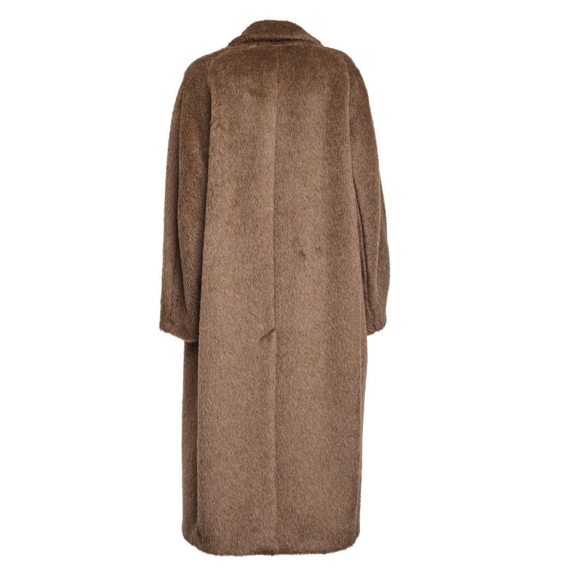 Max Mara Long Pile Wool-Alpaca-Cashmere Blend Coat With Oversized Fit