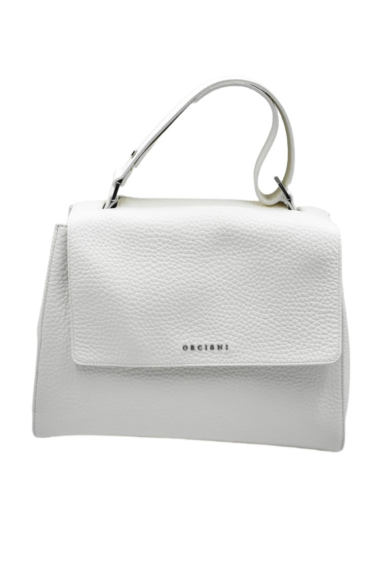 Orciani Beige Hammered Leather Hidden Opening Handbag