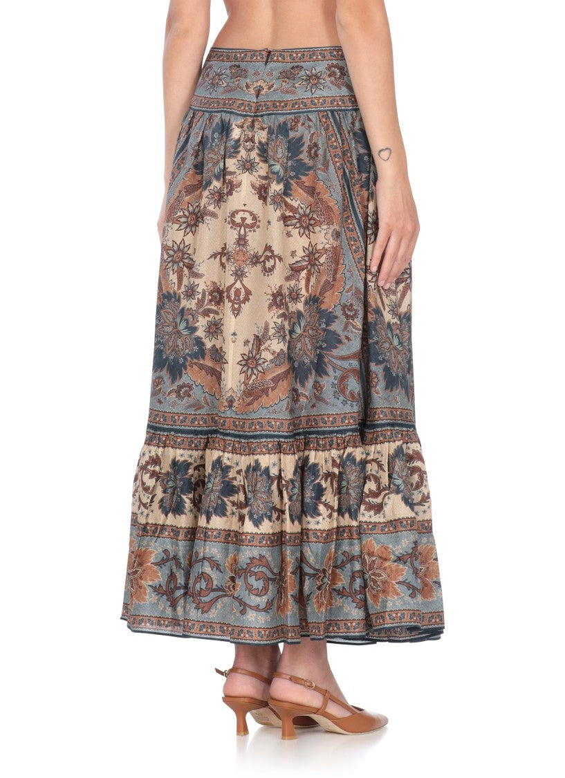 Zimmermann Ascension Tiered Midi Skirt