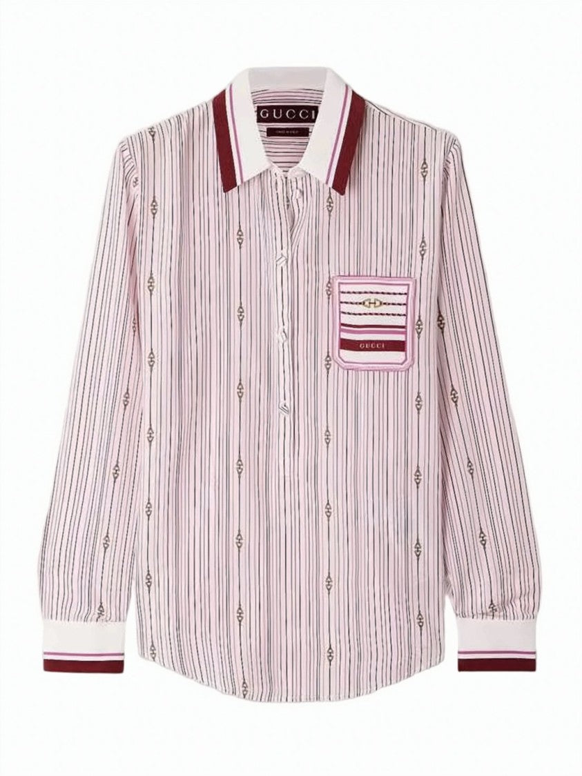 Gucci Silk Shirt With Vertical Stripes