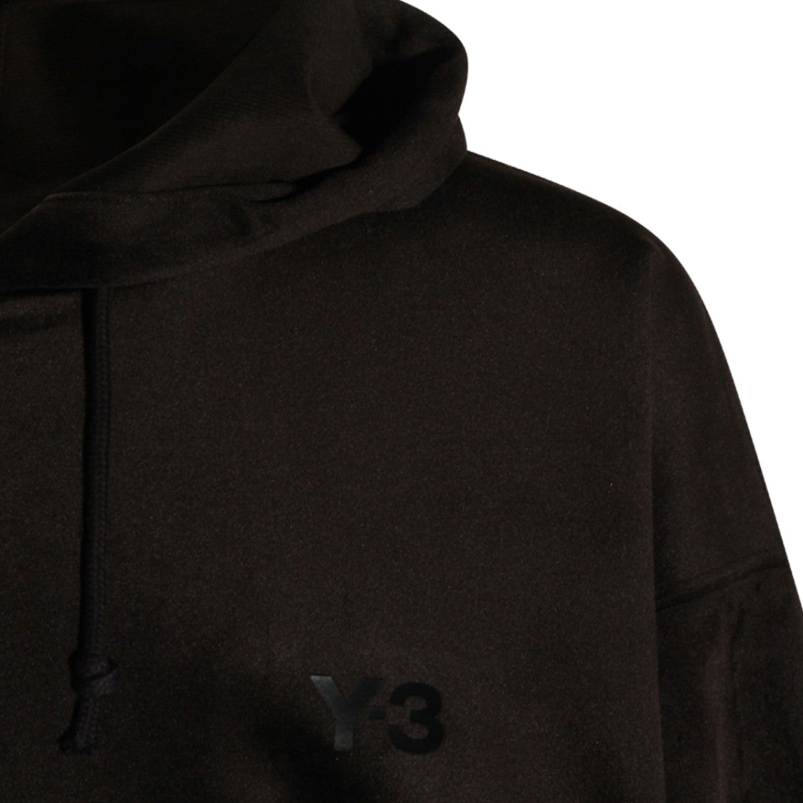 Y-3 Hooded Black Sweatshirt With Ribbed Details And Kangaroo Pocket