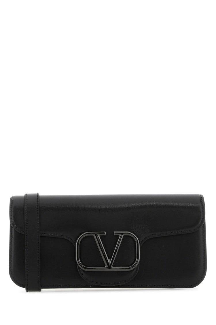 Valentino Garavani Black Leather Clutch Bag