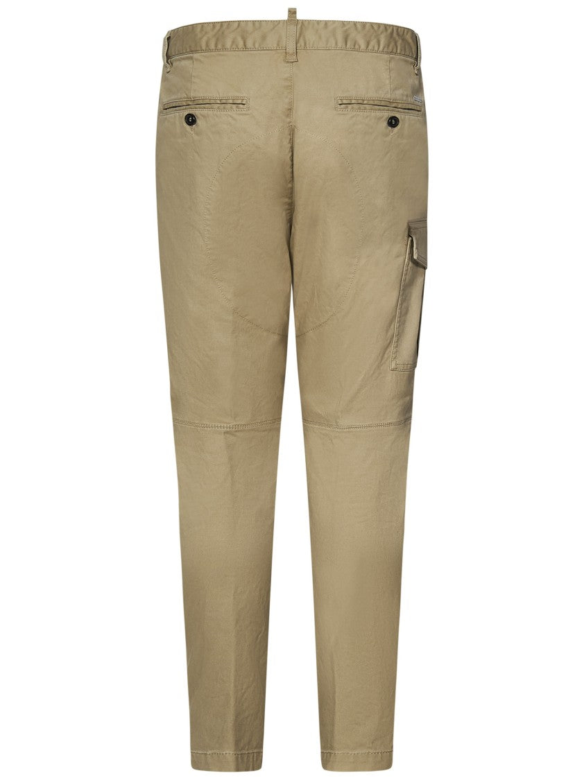 Dsquared2 Cargo Trousers With Button-Up Closure And Bronze-Tone Logo
