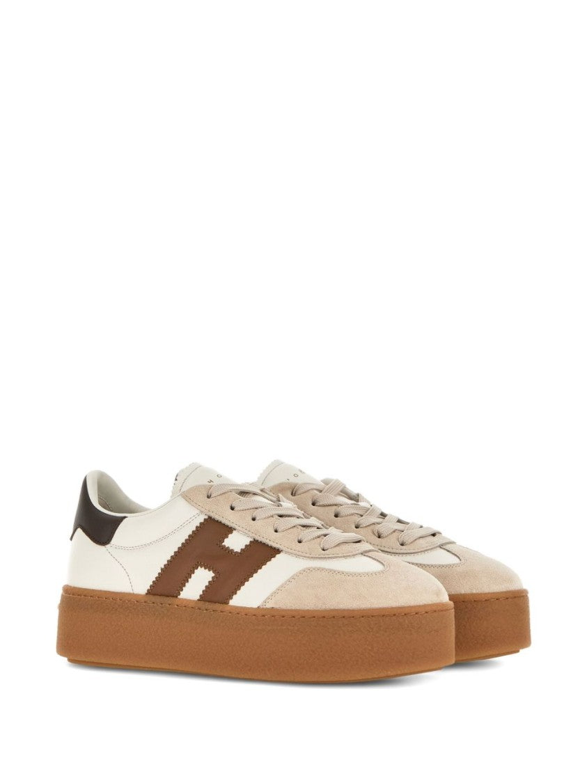 Hogan Beige Sneakers With Chunky Platform Sole