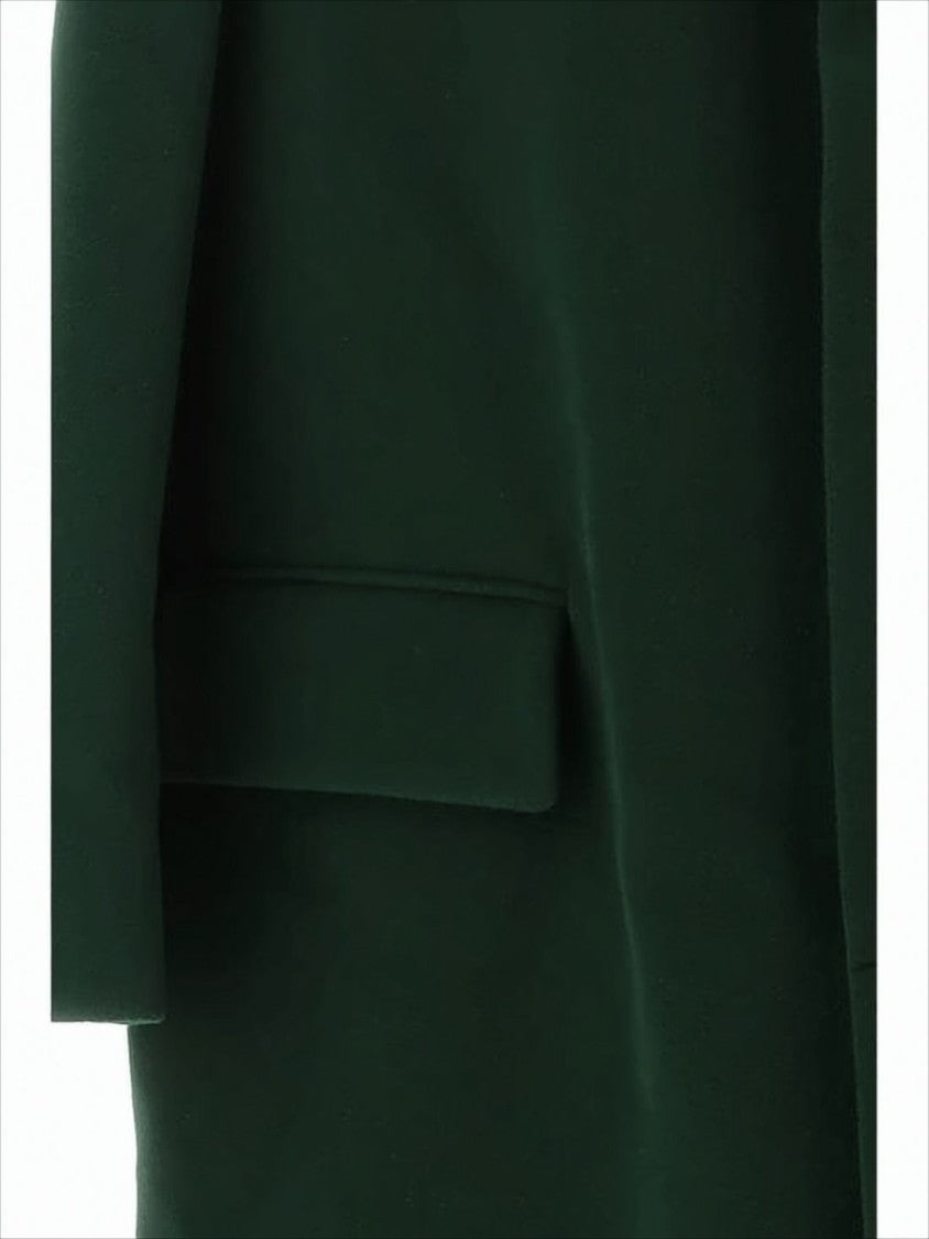 Marni Deep Green Tailored Coat With Classic Lapel And Flap Pockets