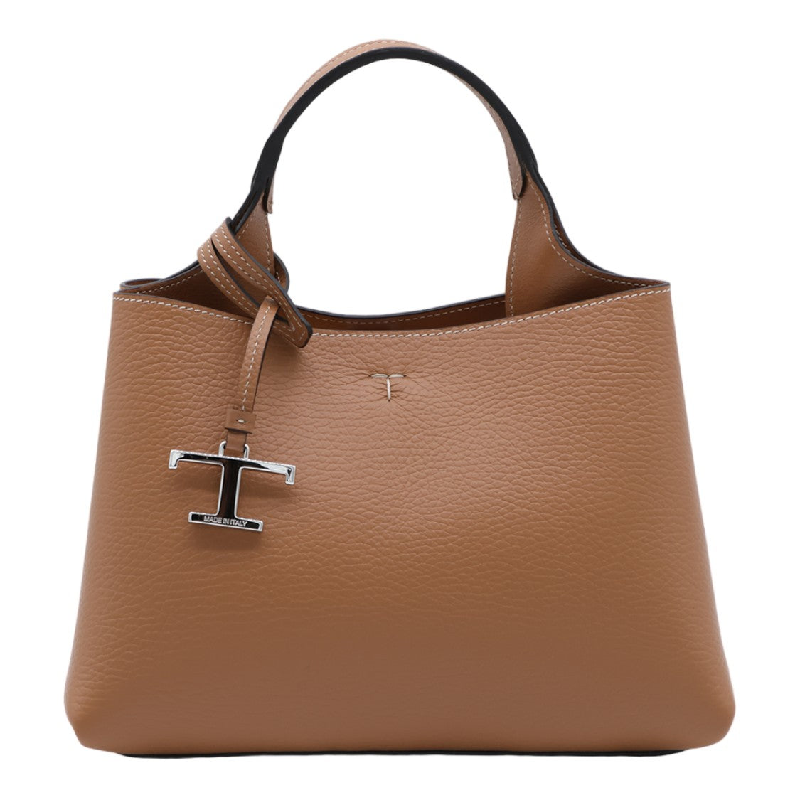 Tod's Structured Handbag With Textured Leather And Silver-Tone Charm