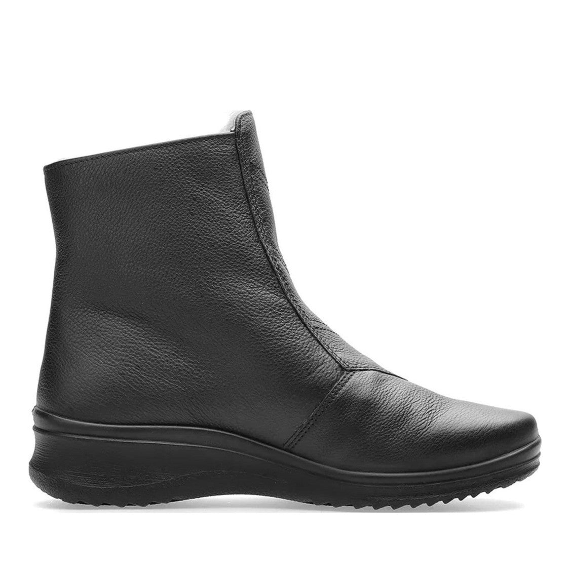 Ara Black München Leather Wedge Boots